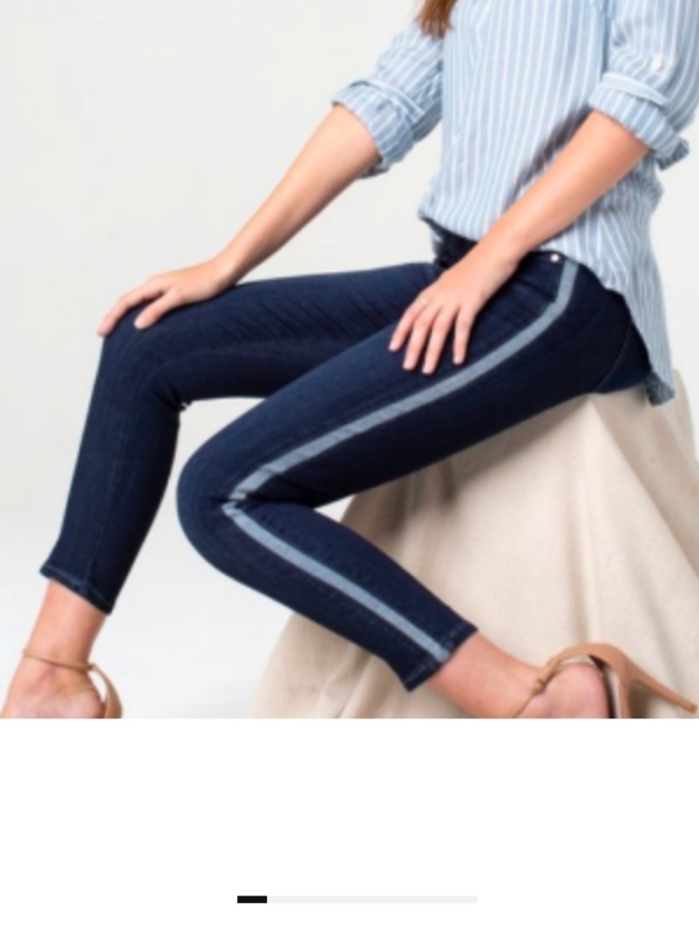 Liverpool Abby Dark Fremont blue Indigo the Crop Jeans tuxedo Side Stripe 26